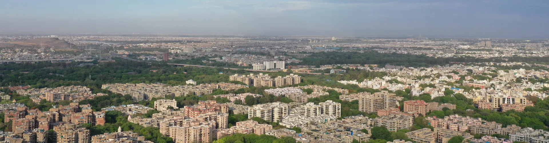 Aerial view over New Delhi, India