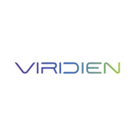"VIRIDIAN" wordmark in blue-to-green gradient against a black background.